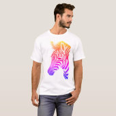 Vetgedrukte en kleurrijke zebra tekening t-shirt (Voorkant volledig)