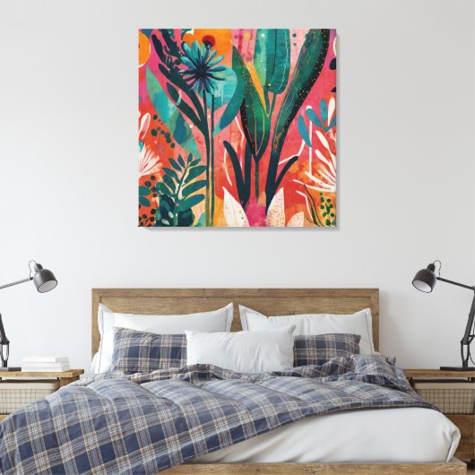 Vetgedrukte en levendige bloemenacryl kleurrijke b canvas afdruk (Insitu (Slaapkamer))