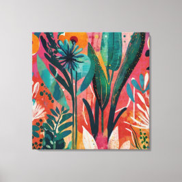 Vetgedrukte en levendige bloemenacryl kleurrijke b canvas afdruk