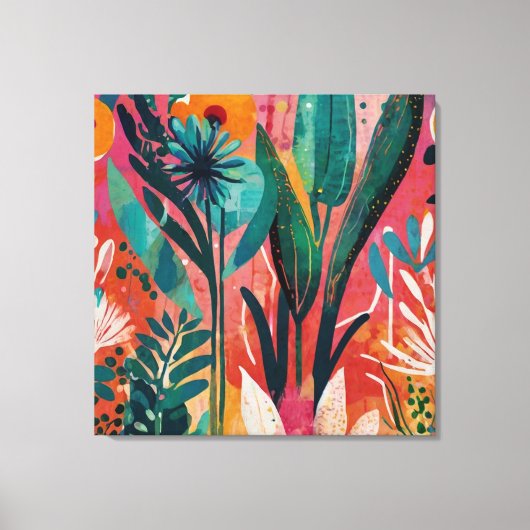 Vetgedrukte en levendige bloemenacryl kleurrijke b canvas afdruk (Voorkant)