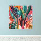 Vetgedrukte en levendige bloemenacryl kleurrijke b canvas afdruk (Insitu (Houten vloer))