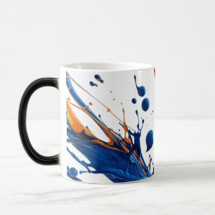 Vetgedrukte energie – Dynamisch blauw en Sinaasapp Magische Mok