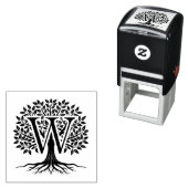 Vetgedrukte enkele Initiaal over Tree of Life #2 Zelfinktende Stempel (In situ)