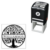 Vetgedrukte enkele Initiaal over Tree of Life Naam Zelfinktende Stempel (In situ)