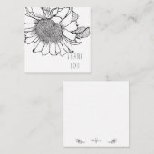 Vetgedrukte enkele zonnebloem bedankt Monogram Bla Notitiekaartje (Voorkant / Achterkant)