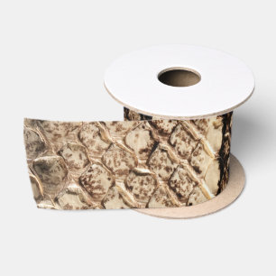 Vetgedrukte exotische slang huid dier print patroo satijnen lint