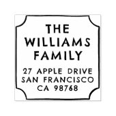 Vetgedrukte familienaam & Hand getrokken Lijst ret Zelfinktende Stempel (Design)