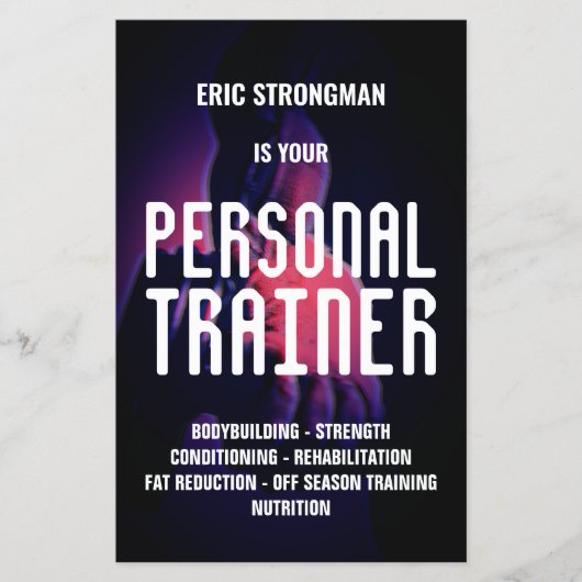 Vetgedrukte fitness trainer mannelijk flyer (Voorkant)