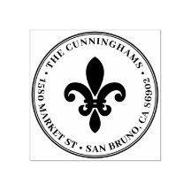 Vetgedrukte Fleur de Lis Ronde familienaam Retoura