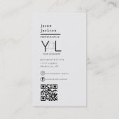 Vetgedrukte Fotograaf QR-code Social Media Foto Visitekaartje (Achterkant)