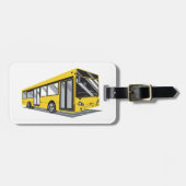 Vetgedrukte gele stadsbus openbaar vervoer bagagelabel (Voorkant horizontaal)