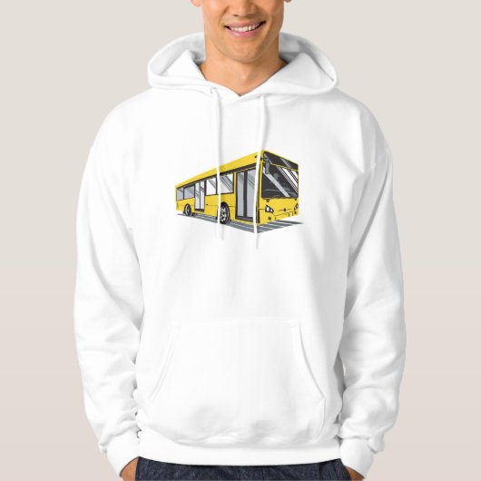Vetgedrukte gele stadsbus openbaar vervoer hoodie (Voorkant)