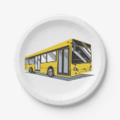 Vetgedrukte gele stadsbus openbaar vervoer papieren bordje (Voorkant)