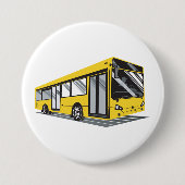 Vetgedrukte gele stadsbus openbaar vervoer ronde button 7,6 cm (Voorkant)