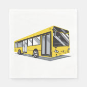 Vetgedrukte gele stadsbus openbaar vervoer servet (Voorkant)