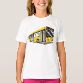 Vetgedrukte gele stadsbus openbaar vervoer t-shirt (Voorkant)