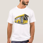 Vetgedrukte gele stadsbus openbaar vervoer t-shirt (Voorkant)