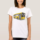 Vetgedrukte gele stadsbus openbaar vervoer t-shirt (Voorkant)