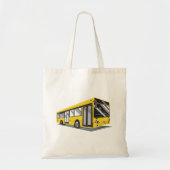 Vetgedrukte gele stadsbus openbaar vervoer tote bag (Voorkant)