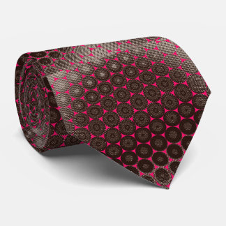 Vetgedrukte geometrie: Fuchsia Eclipse Silk Stropd Stropdas