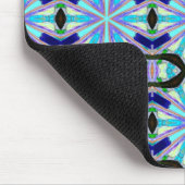 vetgedrukte geometrie met blauwe sterren mousepad muismat (Hoek)