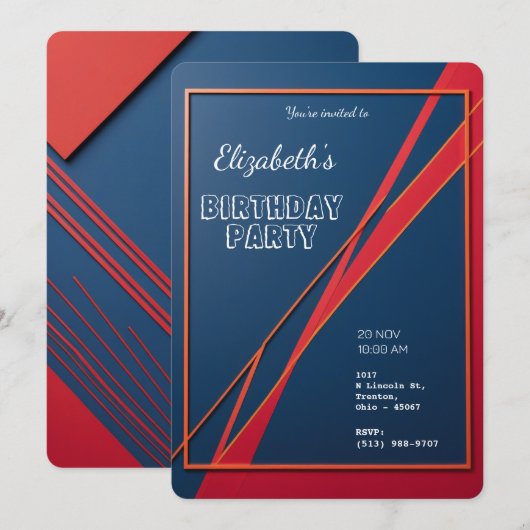 Vetgedrukte geometrische Abstracte gepersonaliseer Kaart (Voorkant / Achterkant)