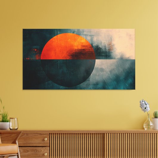 Vetgedrukte geometrische Abstracte kunst - getextu Canvas Afdruk (Insitu (Woonkamer))