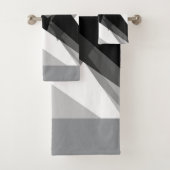 Vetgedrukte geometrische monochrome retro abstract bad handdoek (Insitu)