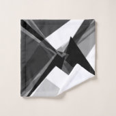 Vetgedrukte geometrische monochrome retro abstract bad handdoek (Wasdoekje)