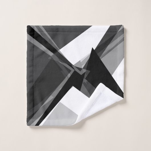 Vetgedrukte geometrische monochrome retro abstract bad handdoek (Wasdoekje)
