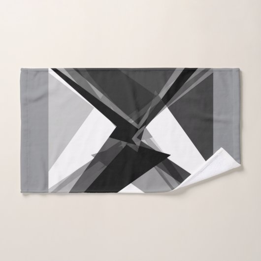 Vetgedrukte geometrische monochrome retro abstract bad handdoek (Handdoek)