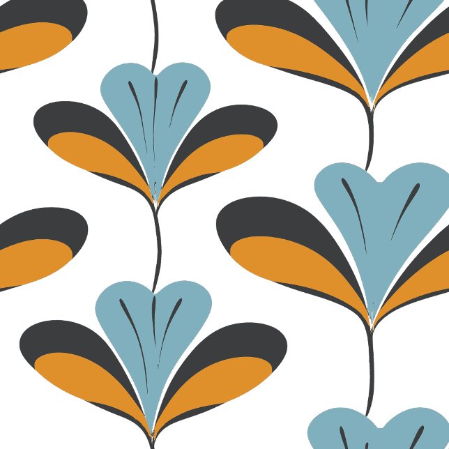 Vetgedrukte geometrische retro bloemenpatroon – ja behang (Minimal + Chic:
“Clean retro-inspired pattern in [colors]. A stylish nod to mid-century modern desig)