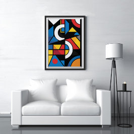 Vetgedrukte geometrische stijl Abstract Poster