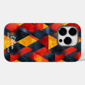 Vetgedrukte geometrische vlammen met aangepaste na Case-Mate iPhone case (Achterkant (horizontaal))