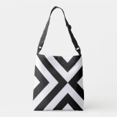 Vetgedrukte geometrische zwarte en witte Chevron Crossbody Tas (Achterkant)