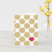 Vetgedrukte Glitter Gold Dot met Hart en Aangepast Kaart (Gele Bloem)