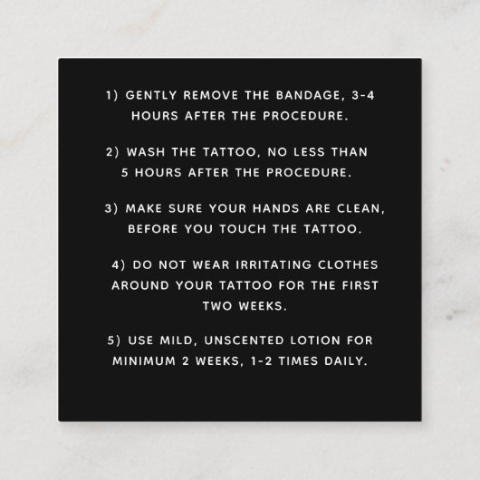 Vetgedrukte Graffiti Pattern Tattoo Nazorg Instruc Vierkante Visitekaartje (Achterkant)