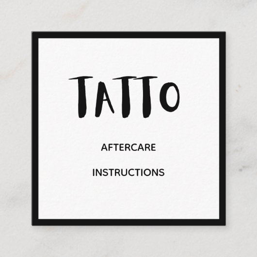 Vetgedrukte Graffiti Pattern Tattoo Nazorg Instruc Vierkante Visitekaartje (Voorkant)