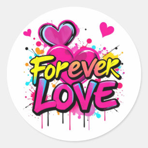Vetgedrukte graffiti splash design ronde sticker