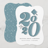 Vetgedrukte grafische klasse van 2020 afstuderen a feestdagenkaart (Voorkant / Achterkant)