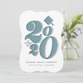 Vetgedrukte grafische klasse van 2020 afstuderen a feestdagenkaart (Staand voorkant)