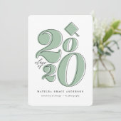 Vetgedrukte grafische klasse van 2020 afstuderen a feestdagenkaart (Staand voorkant)