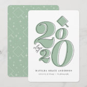 Vetgedrukte grafische klasse van 2020 afstuderen a feestdagenkaart (Voorkant / Achterkant)