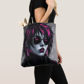Vetgedrukte Graphic Woman Canvas tas met Roze Zonn (Dichtbij)