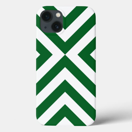 Vetgedrukte groene en witte Chevron Case-Mate iPhone Case (Achterkant)