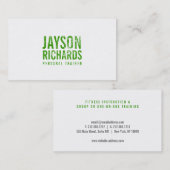 Vetgedrukte groene grunge gestempelde tekst Visite Visitekaartje (Voorkant / Achterkant)