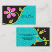 Vetgedrukte grote hete roze bloem visitekaartjes s (Voorkant / Achterkant)