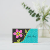 Vetgedrukte grote hete roze bloem visitekaartjes s (Staand voorkant)