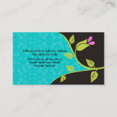 Vetgedrukte grote hete roze bloem visitekaartjes s (Achterkant)