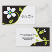 Vetgedrukte grote witte bloem visitekaartjes sjabl (Voorkant / Achterkant)